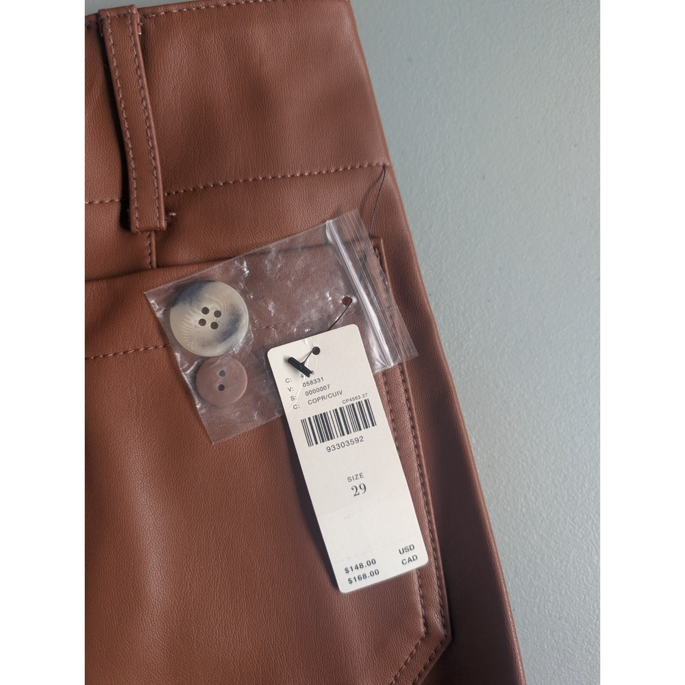 NWT Maeve The Colette Cropped Wide-Leg Faux Leather Pants Size 29 Copper #7D551 - Picture 7 of 11